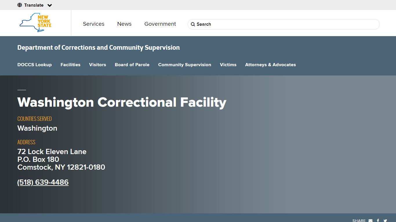 Washington Correctional Facility | Department of ...