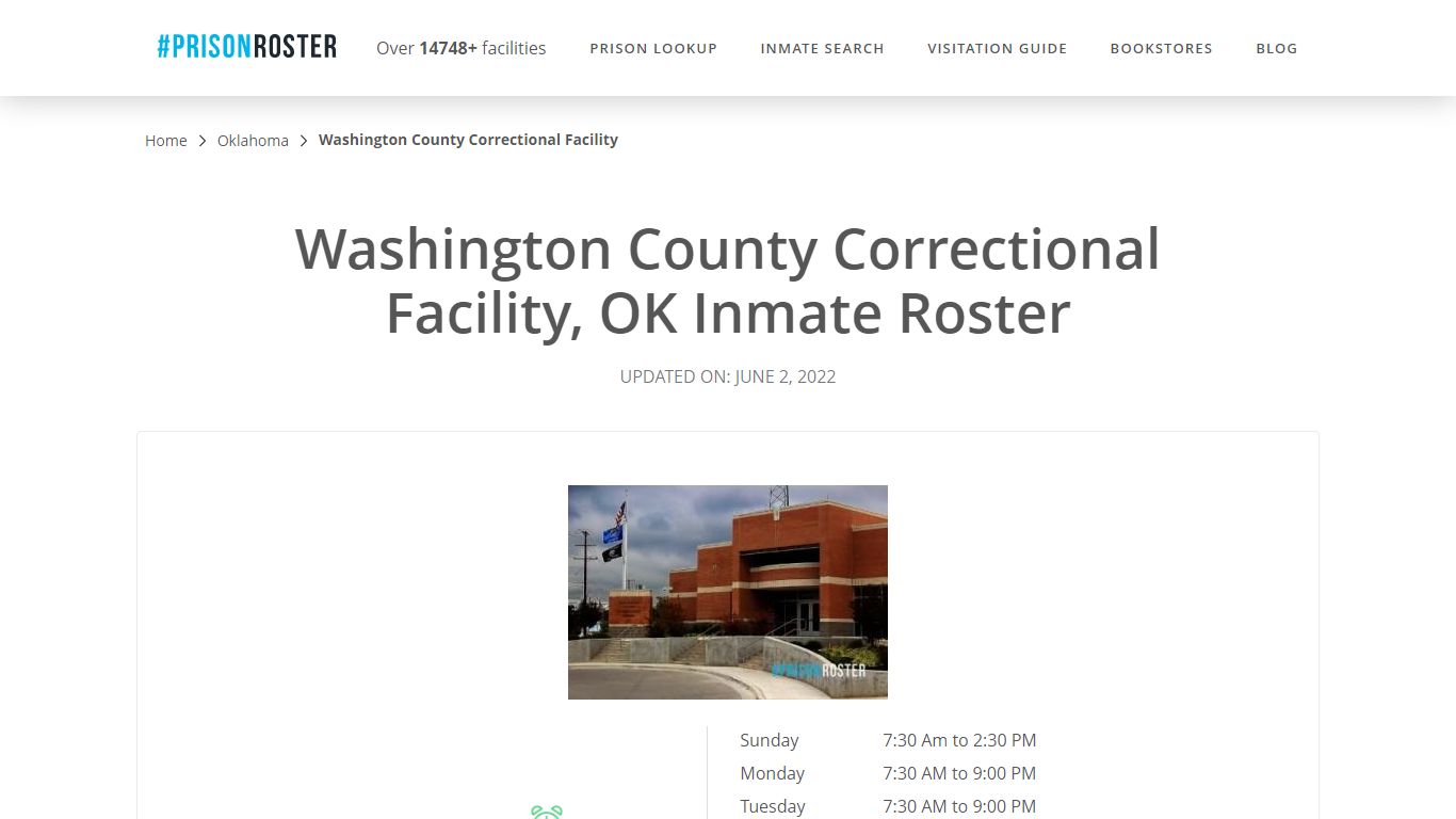 Washington County Correctional Facility, OK Inmate Roster